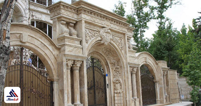 نمای رومی با سنگ تراورتن